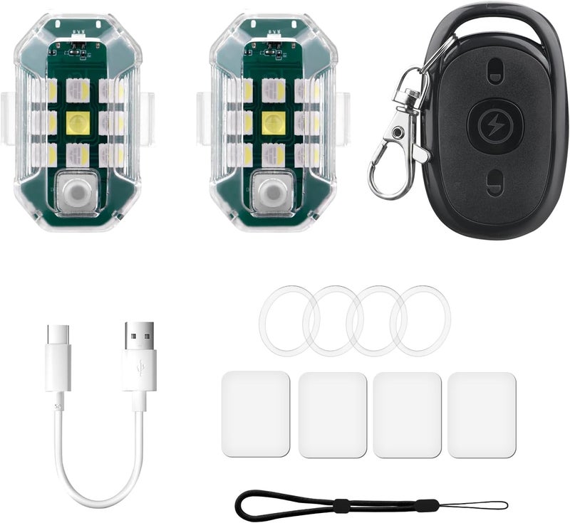 HeiyRC ضوء وميض LED لاسلكي للطائرات بدون طيار، ضوء طيار مضاد للتصادم عالي السطوع، ضوء إشارة ليلية لـ DJI Air 3S، Avata 2، Mini 4 Pro، Neo، Air 2، Mavic 3 - Image 1